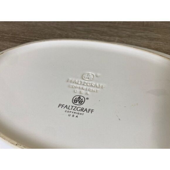 Pfaltzgraff Serving Plate Platter USA Dish Floral 12" Oval Shaped Flowers White - Picture 2 of 10